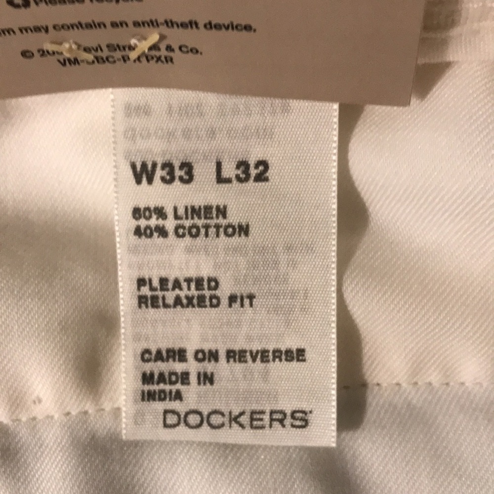 New Dockers Premium Presidio Linen Blend Off White Trouser Pants 33 x 32 - Picture 10 of 14